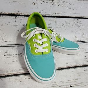 Vans Teal & Lime Green Shoes Sz 4